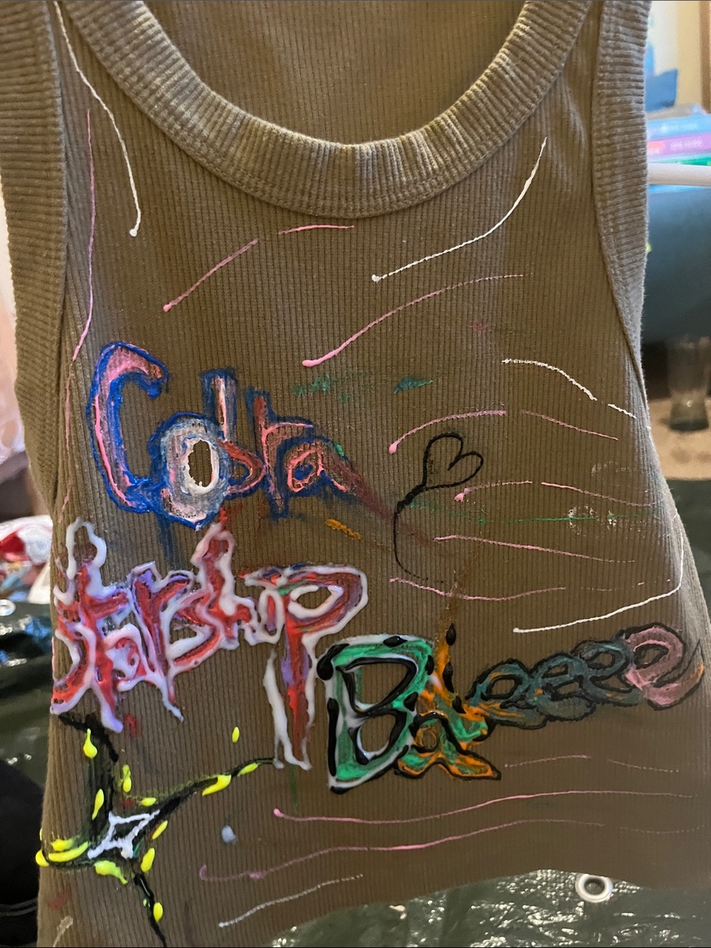 Cobra starship babeee tank top handpainted by Sara